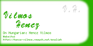 vilmos hencz business card